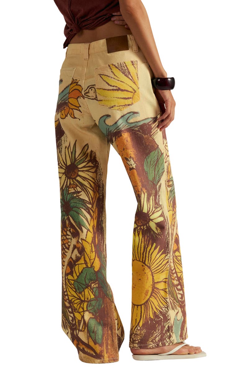 Free People Illusions Slouchy Straight Leg Jeans, Alternate, color, Beach Scene