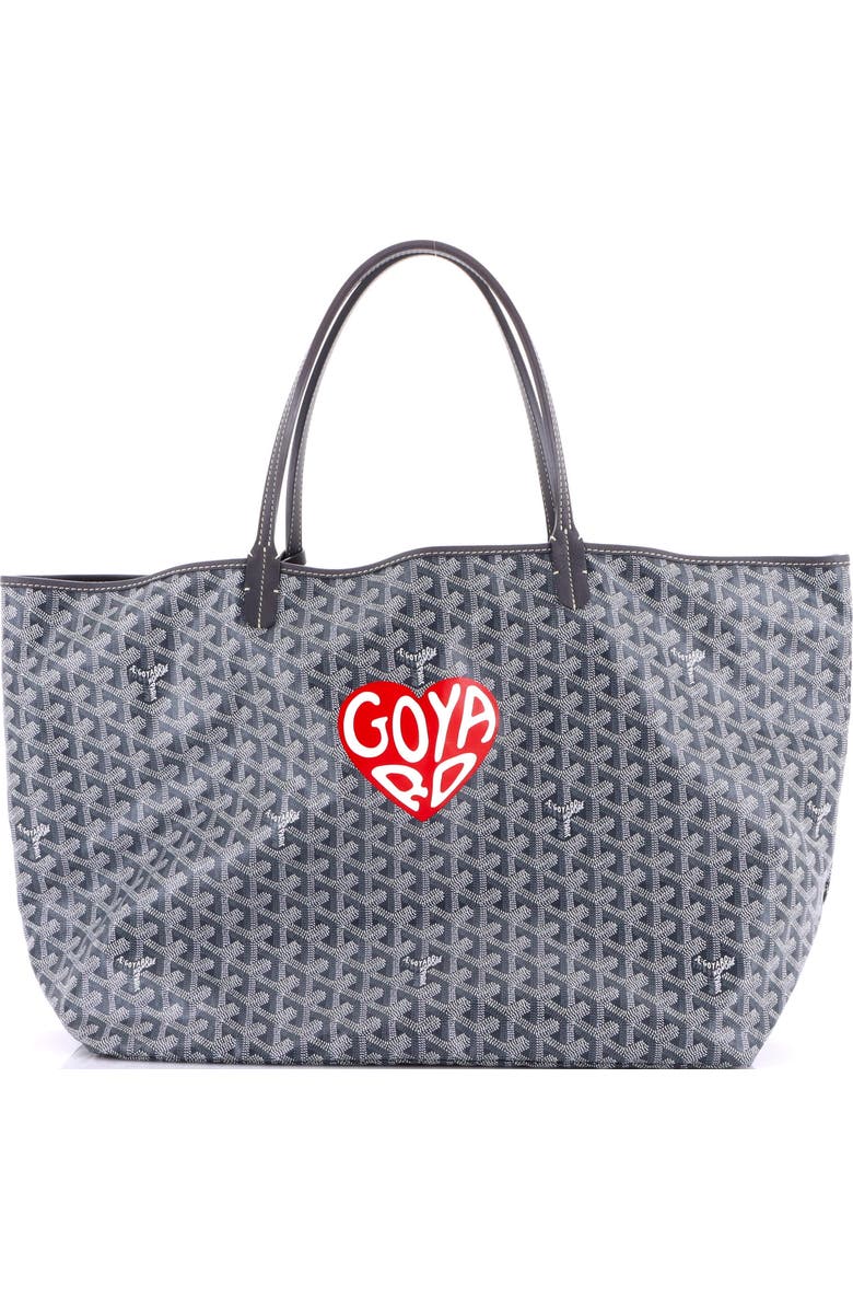 Pre-Owned Goyard Saint Louis Tote Printed Coated Canvas GM, Main, color, Gray