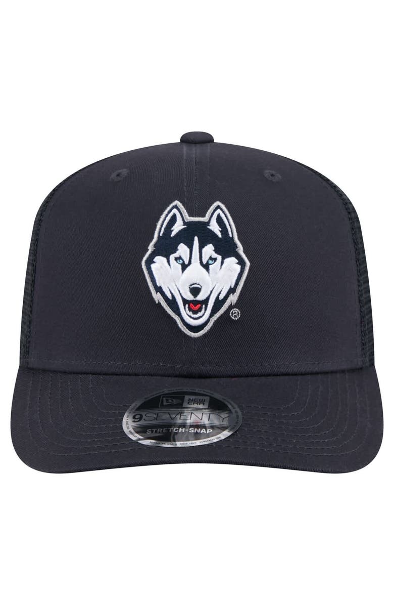 New Era Men's New Era Navy UConn Huskies Primary 9SEVENTY Trucker Stretch-Snap Hat, Alternate, color, 