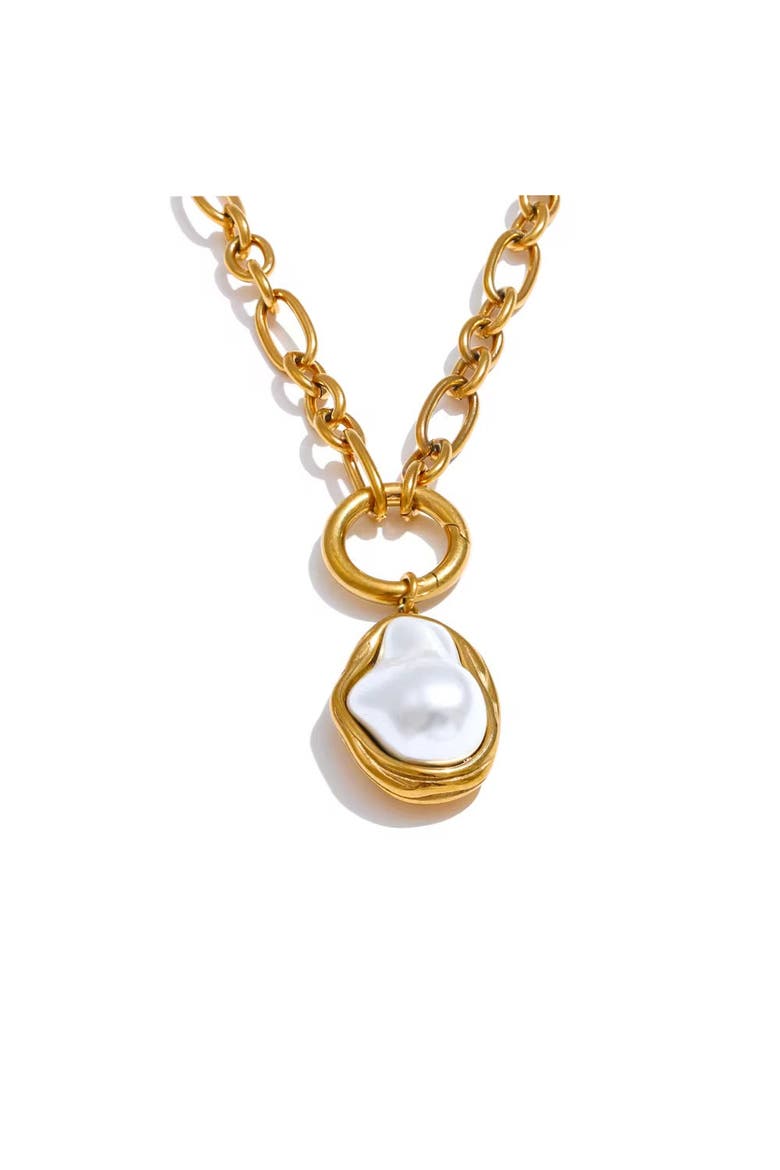 Paige Baroque Pearl Necklace, Main, color, Gold & White Pearl