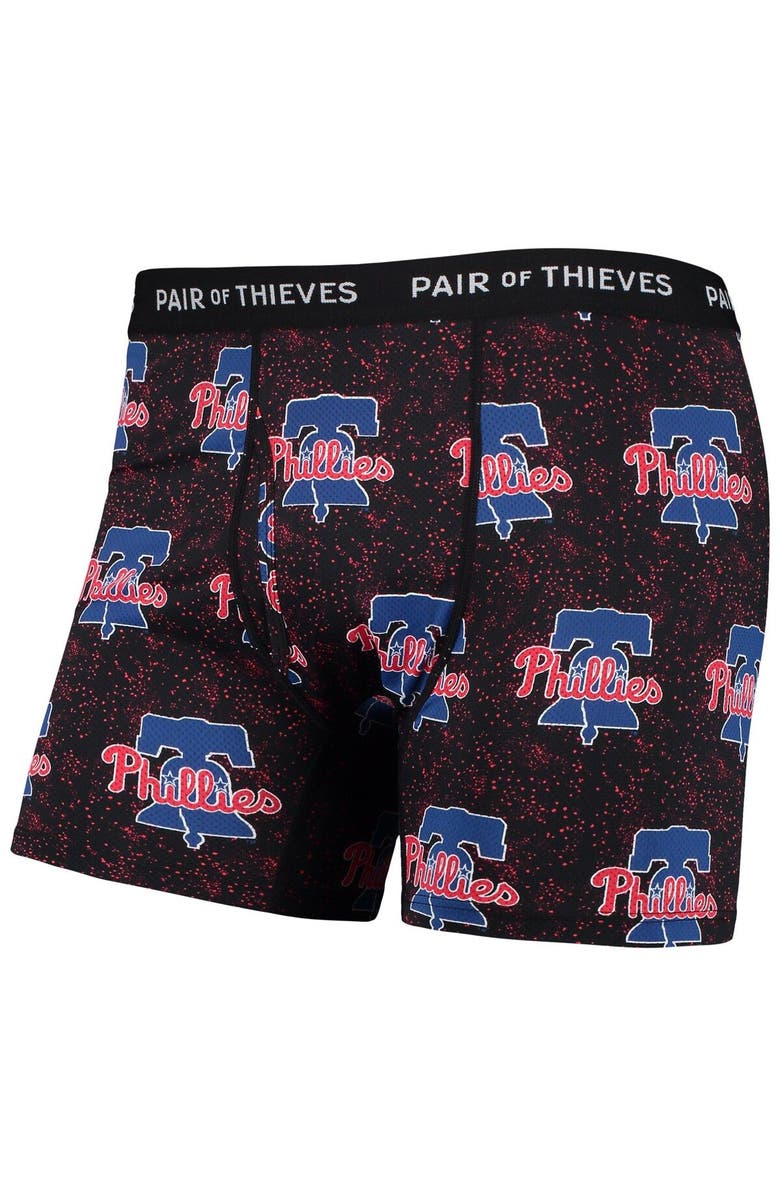 Pair of Thieves Men's Pair of Thieves Black Philadelphia Phillies Super Fit 2-Pack Boxer Briefs Set, Alternate, color, 