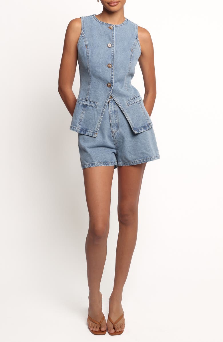 Petal & Pup Almana Denim Vest & Shorts Set, Main, color,