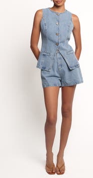 Petal & Pup Almana Denim Vest & Shorts Set