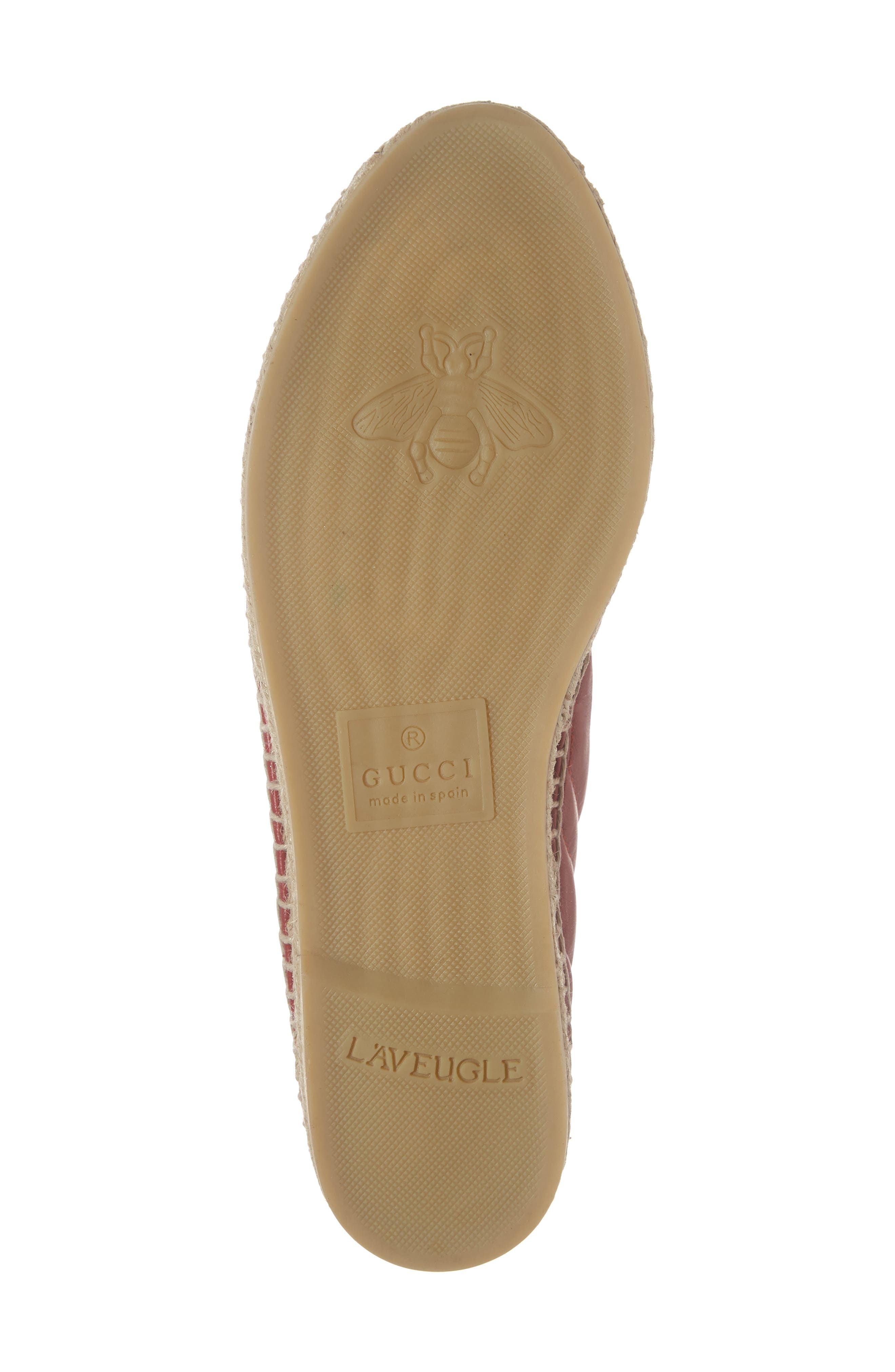 Gucci Pilar GG Matelassé Chevron Flat Espadrille, Alternate, color, 