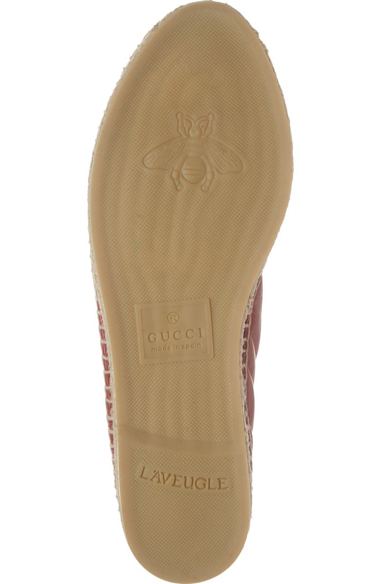 Gucci Pilar GG Matelassé Chevron Flat Espadrille, Alternate, color,