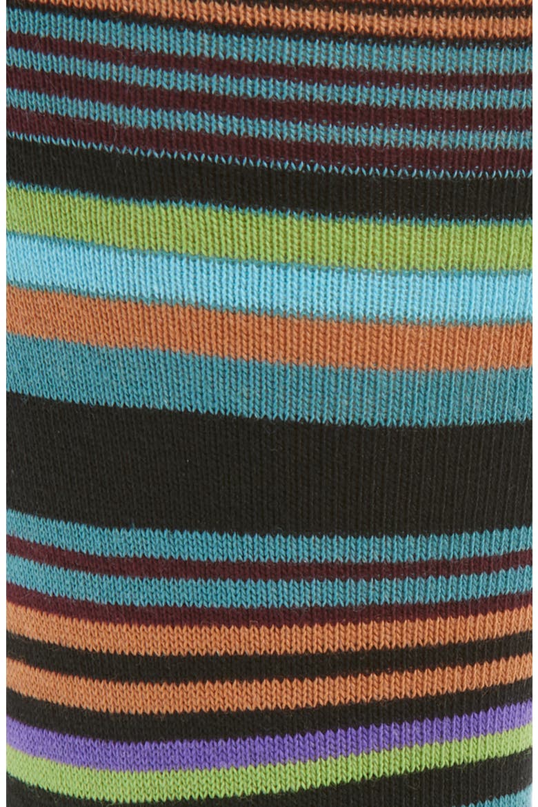 Niam Stripe Cotton Blend Dress Socks, Alternate, color, BLACK