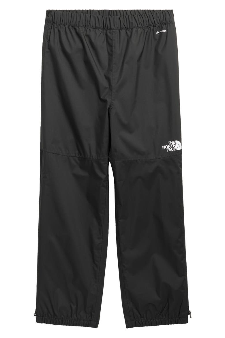 Kids' Antora Waterproof Packable Recycled Polyester Rain Pants, Main, color, TNF BLACK TNF BLACK
