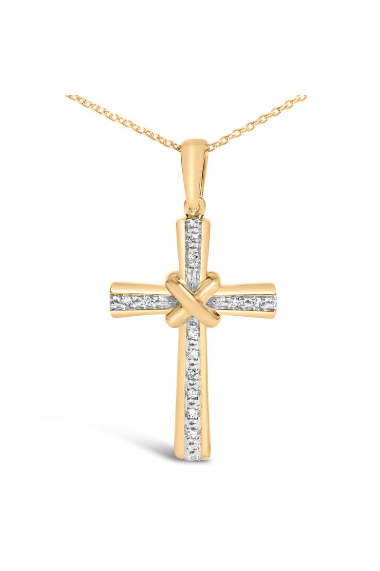 Gold Vermeil Diamond Accent X Cross Pendant Necklace, Alternate, color, Silver