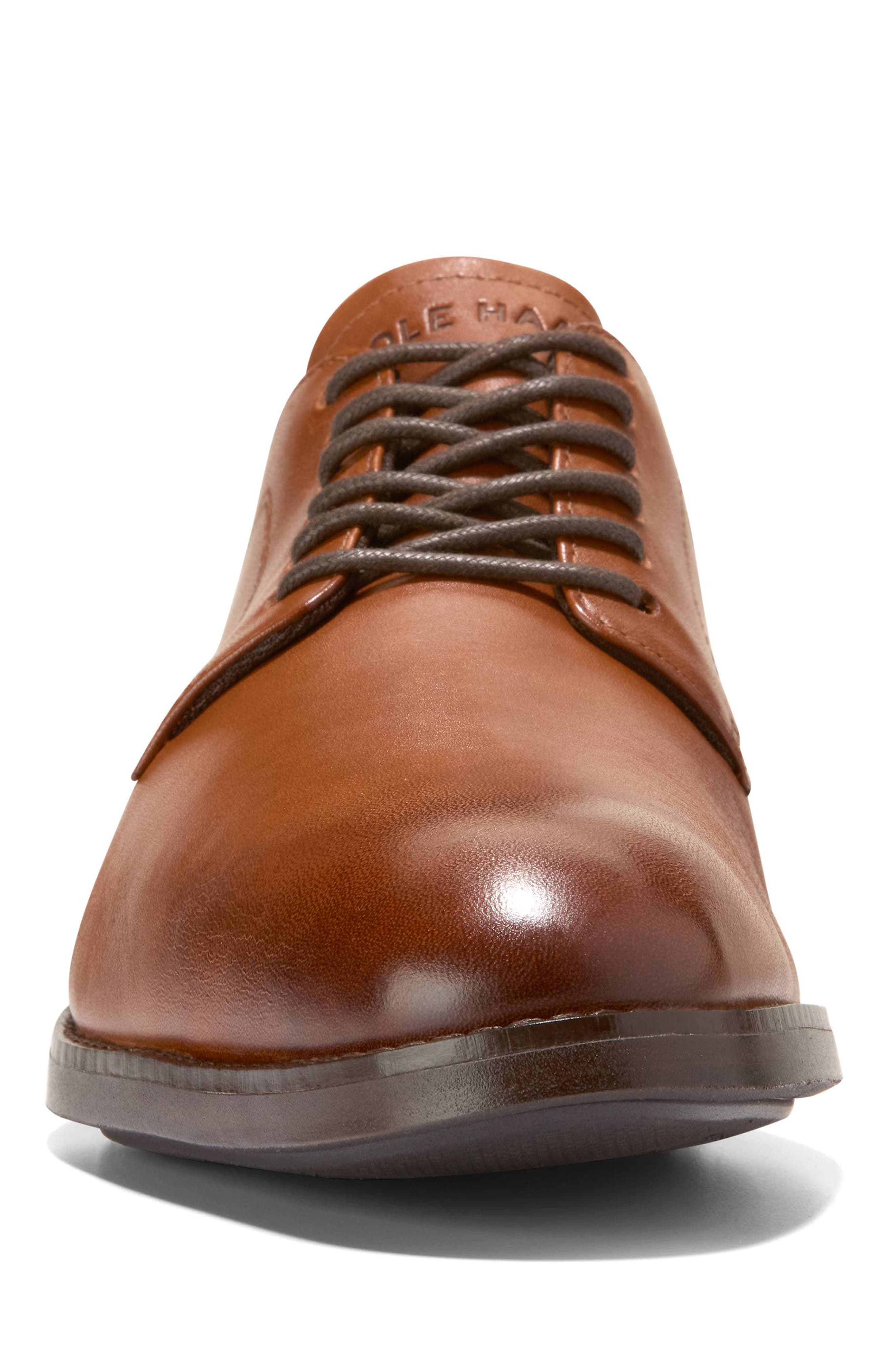 HARMON GRAND PLAIN TOE OXFORDS, Alternate, color, BRITISH TAN / DARK BROWN