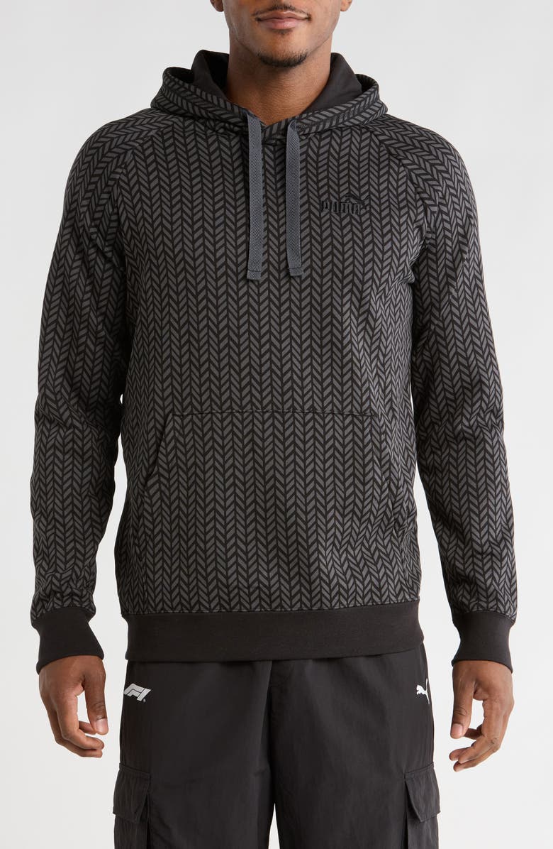 PUMA Essential Herringbone Hoodie, Main, color, Puma Black