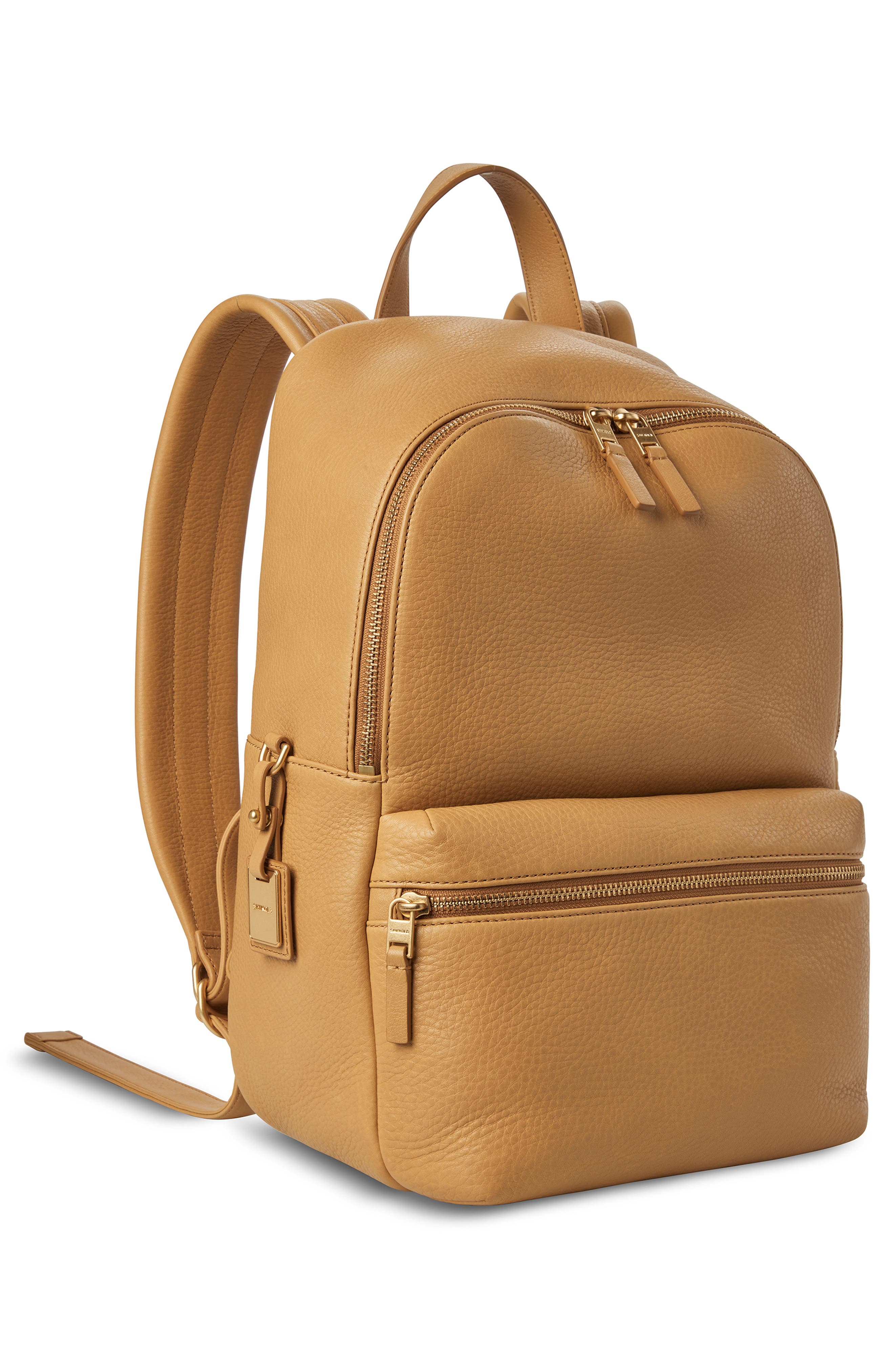 Shinola Small Runwell Leather Backpack, Alternate, color, Honey