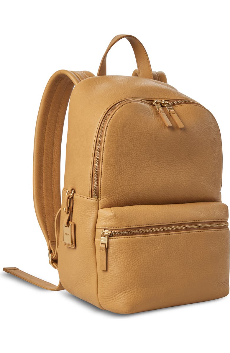 Shinola Small Runwell Leather Backpack, Alternate, color, Honey