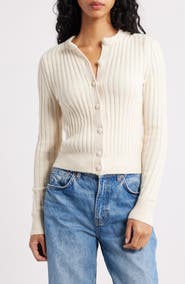 Madewell Rib Cotton & Merino Wool Blend Cardigan