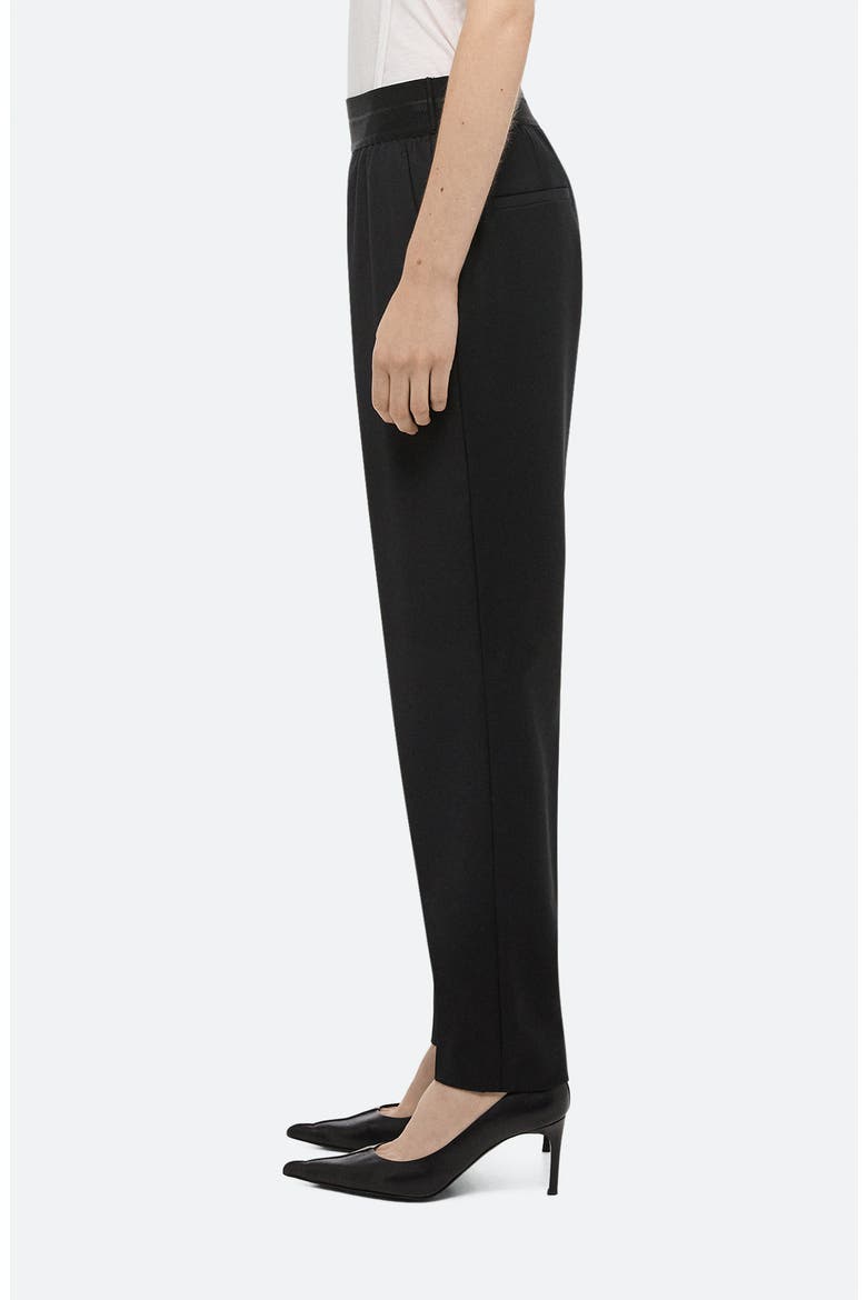 Tapered Wool Twill Straight Leg Pants, Alternate, color, BLACK