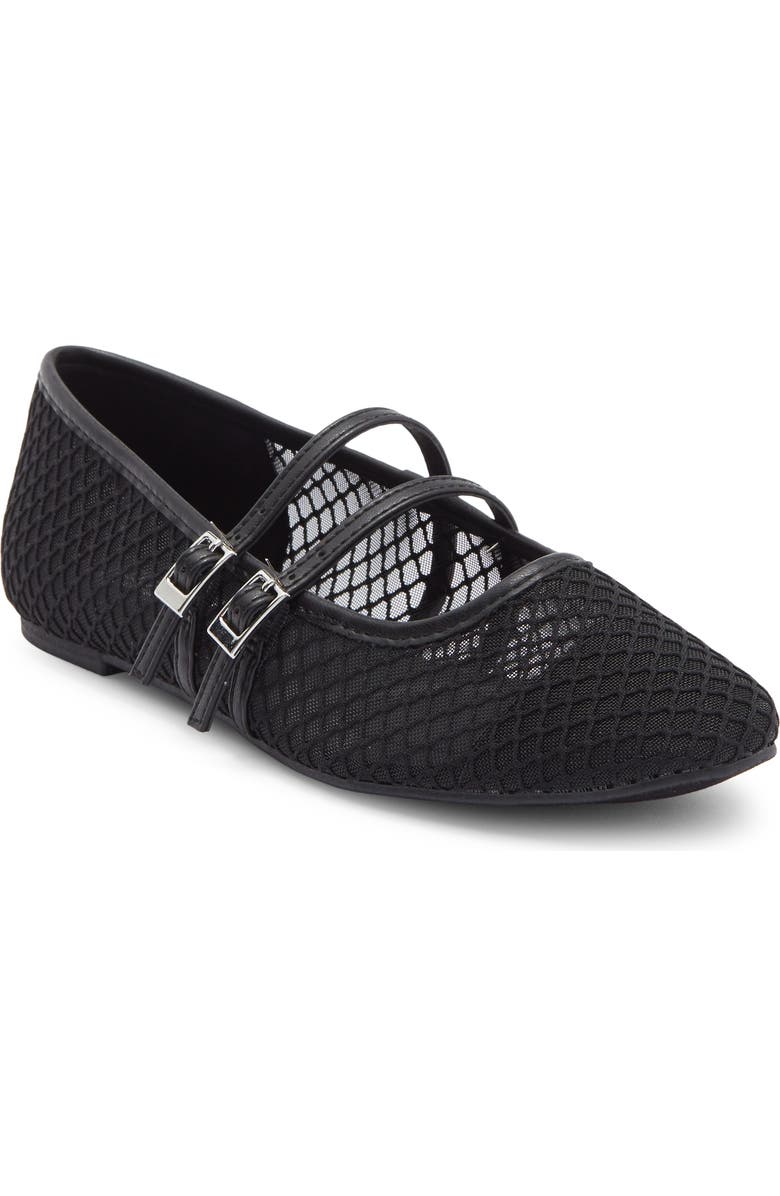 Reaction Kenneth Cole Malibu Mesh Mary Jane Flat, Main, color, Black Sport Mesh