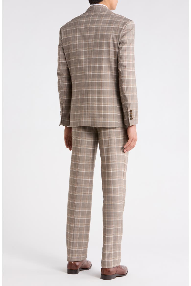 Slim Fit Plaid Stretch Two-Piece Suit, Alternate, color, LIGHT BROWN