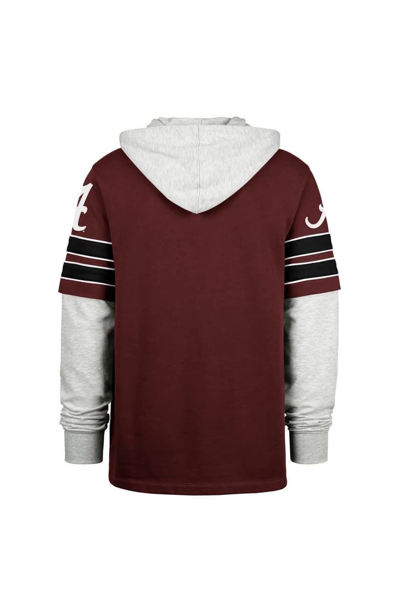 '47 Men's '47 Crimson Alabama Crimson Tide Big & Tall Blitz Lacer Pullover Hoodie, Alternate, color,