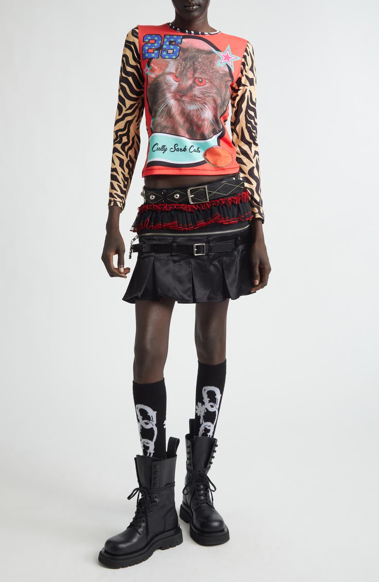 Chopova Lowena Major Combo Miniskirt, Alternate, color, Black Multi