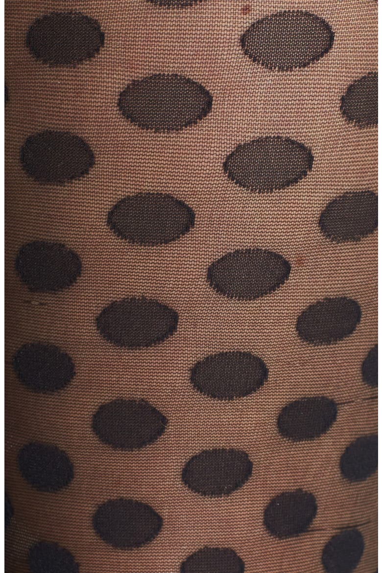 Sheer Dot Control Top Tights, Alternate, color, BLACK