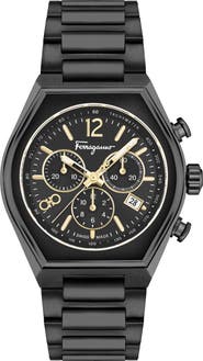 FERRAGAMO Tonneau Chronograph Bracelet Watch, 42mm