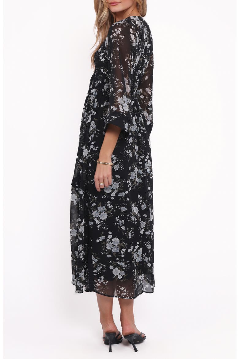 Mavis Bell Sleeve Maxi Dress, Alternate, color, BLACK FLORAL