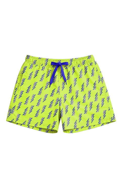 Boys Lightning Bolt Print Board Shorts