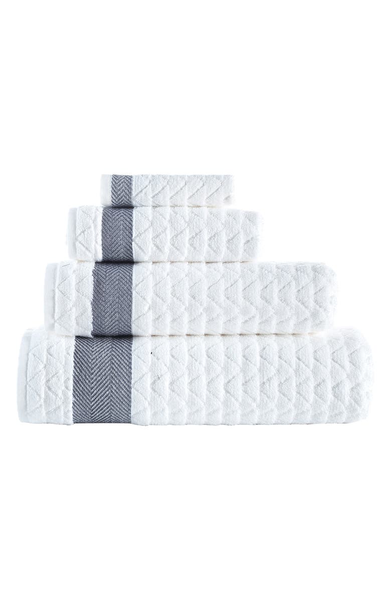 Brooks Brothers Herringbone Cotton Bath Towel, Alternate, color, White