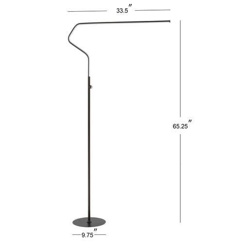 Jonathan Y Julian 65.25" Integrated Led Metal Floor Lamp In Black