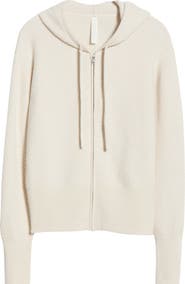 Zella Wool & Cashmere Zip Front Hoodie