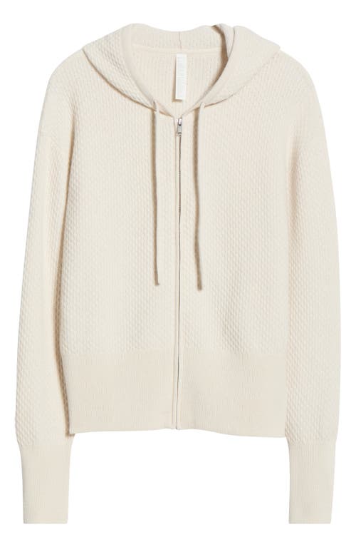 Zella Wool & Cashmere Zip Front Hoodie In White