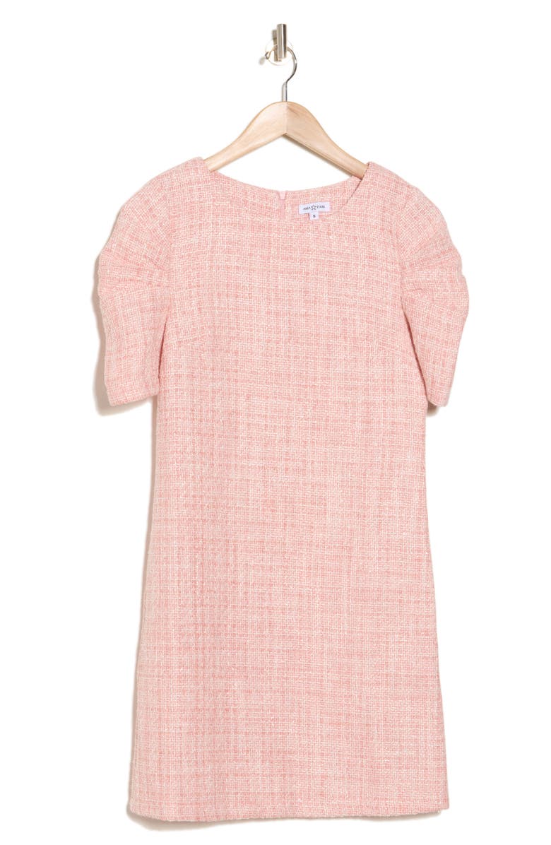 AREA STARS Short Sleeve Tweed Shift Dress, Alternate, color,