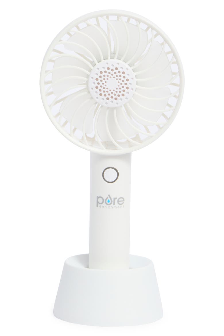 PureBreeze Handheld Fan with Base, Main, color, WHITE
