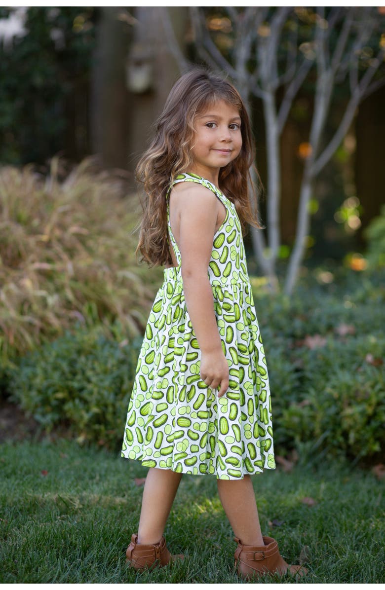 WORTHY THREADS Girls Cross Back Dress, Alternate, color, Pickles