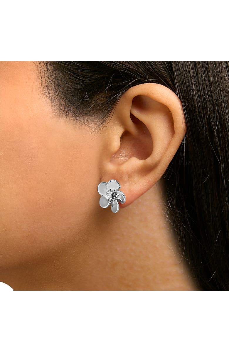 Haus of Brilliance 10K Gold 1/3 Cttw Lab Grown Diamond Flower Petal Stud Earrings, Alternate, color, White