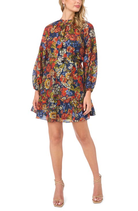 Floral Long Sleeve Minidress