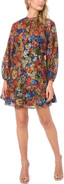 Vince Camuto Floral Long Sleeve Minidress