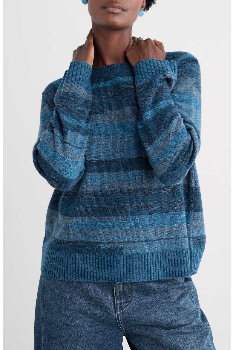 Shore Dock Stripe Lambswool Blend Crewneck Sweater, Main, color, KNIT FOREPEAKS GALLEY MIX
