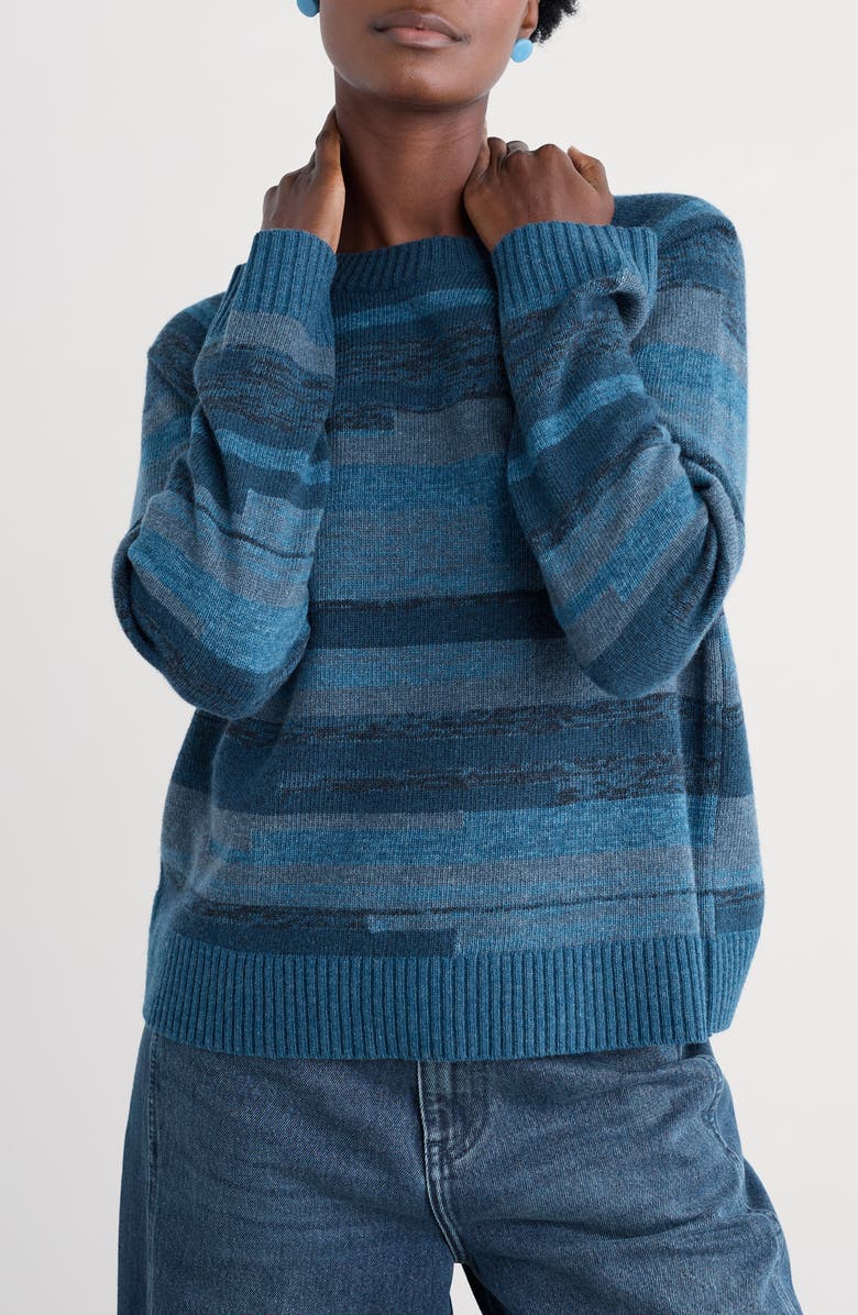 Seasalt Cornwall Shore Dock Stripe Lambswool Blend Crewneck Sweater, Main, color, Knit Forepeaks Galley Mix