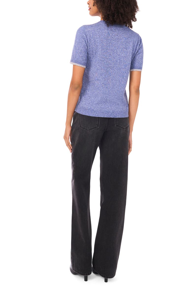 Double Crewneck Short Sleeve Sweater, Alternate, color, BERRY BLUE