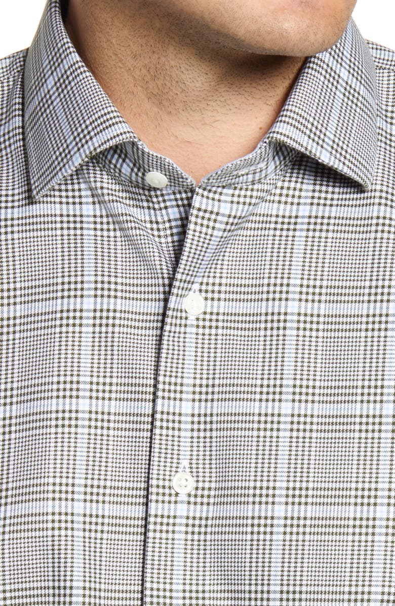 Nordstrom Trim Fit Glen Plaid Non-Iron Dress Shirt, Alternate, color,