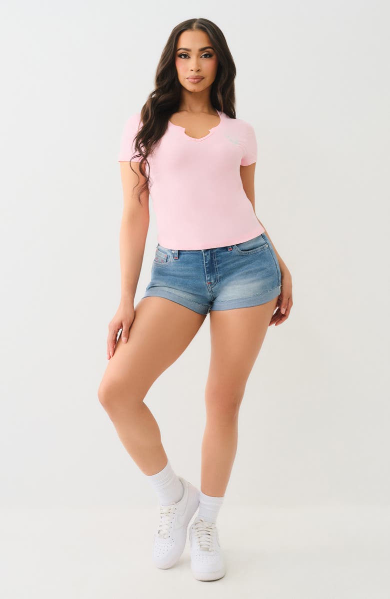 True Religion Jennie Cuffed Denim Shorts, Alternate, color, 