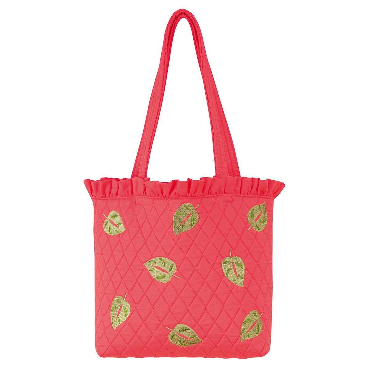 Leaf Ruffle Tote, Main, color, Pink