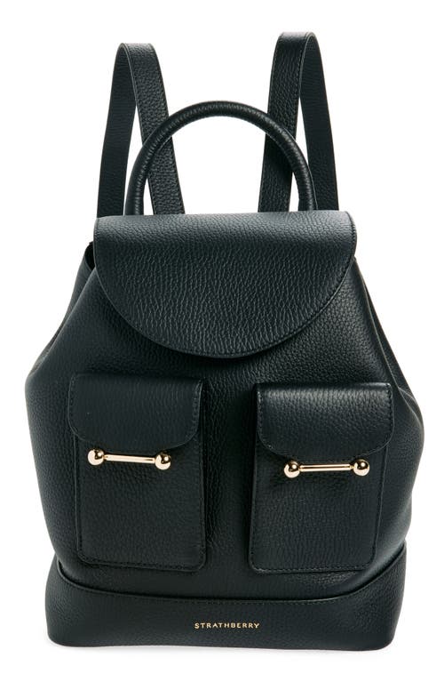 Strathberry Osette Leather Backpack in Black 