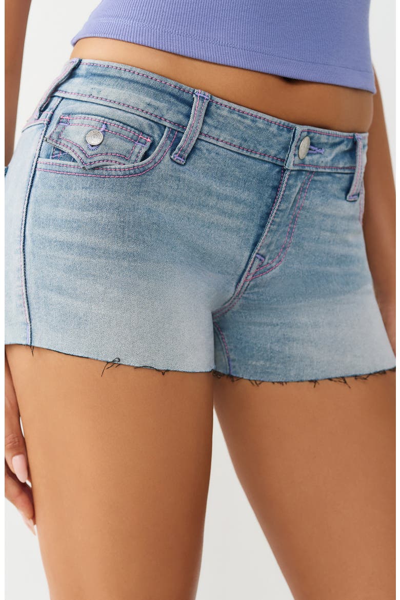 Joey Low Rise Flap Shorts, Alternate, color, LIGHT SKYLINE WASH