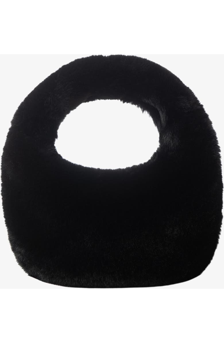 LAMARQUE Alix | Mini Faux Fur Hobo Bag, Main, color, Black