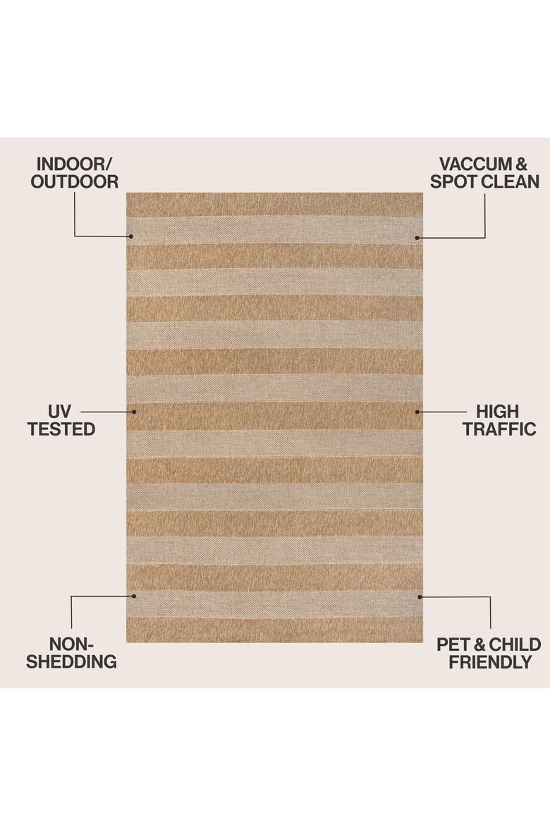 Sutton Easy Jute Modern Geometric Boho Stripe Indoor/Outdoor Area Rug, Alternate, color, Natural/Beige