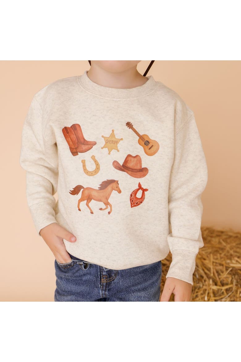 Western Cowboy Sweatshirt, Alternate, color, Natural Heather