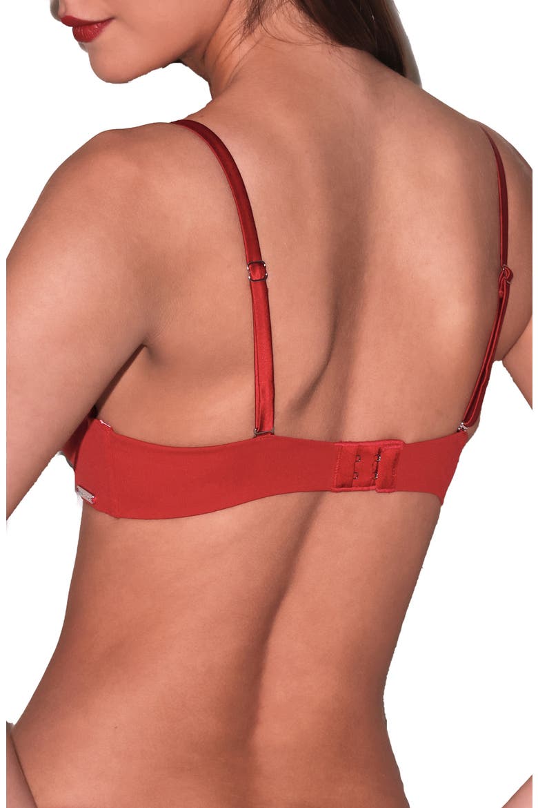 Le Stretch U-Neck Underwire Plunge Bra, Alternate, color, ROUGE