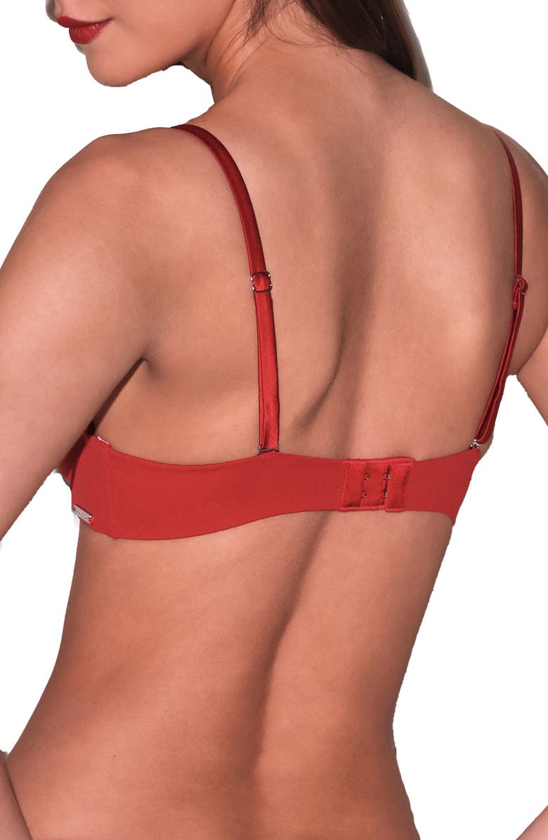 Fleur Du Mal Le Stretch U-Neck Underwire Plunge Bra, Alternate, color, Rouge