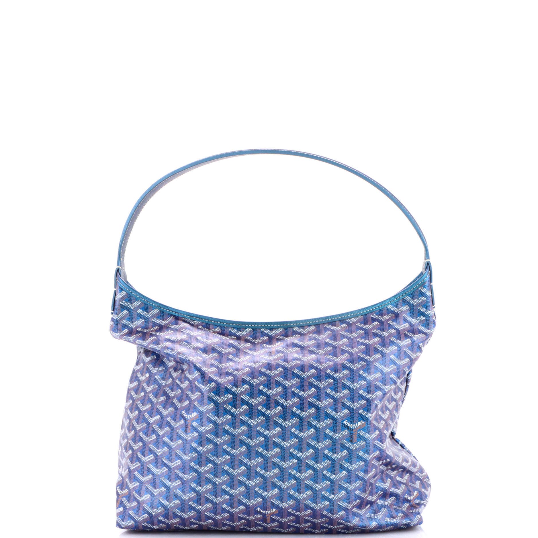 Pre-Owned Goyard Boheme Hobo Iridescent Coated Canvas, Alternate, color, Blue